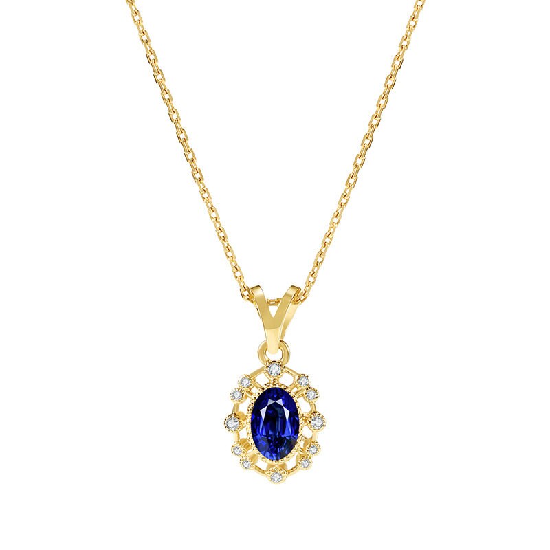 Dainty Gold Blue Sapphire CZ Necklace, Oval Shape Sapphire necklace, Gold Sapphire CZ Pendant, Minimalist Gold Necklace, Bridal Gifts, N29