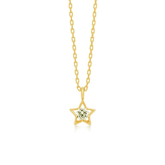 Tiny CZ Diamond Star Necklace, 18k Gold Vermeil CZ Star Necklace, Minimalist Star Necklace, Gold Star Necklace, Gift for her