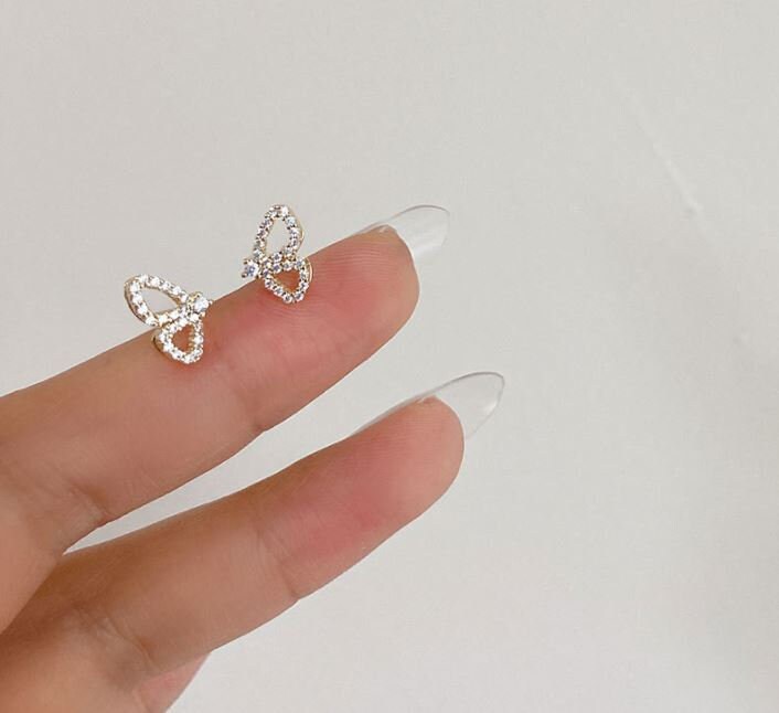 925 Silver CZ Butterfly Ear Cuff no Piecing, Dainty Butterfly Earrings, Butterfly Ear Cuff, Dainty Silver Earrings, Gifts for her