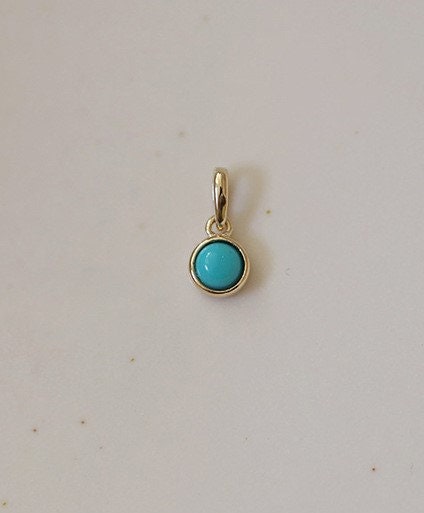 14k Gold Plated Sterling Silver Round Cut Turquoise Necklace, Blue Turquoise Necklace, Dainty Turquoise Choker, Gold Turquoise Necklace GN17