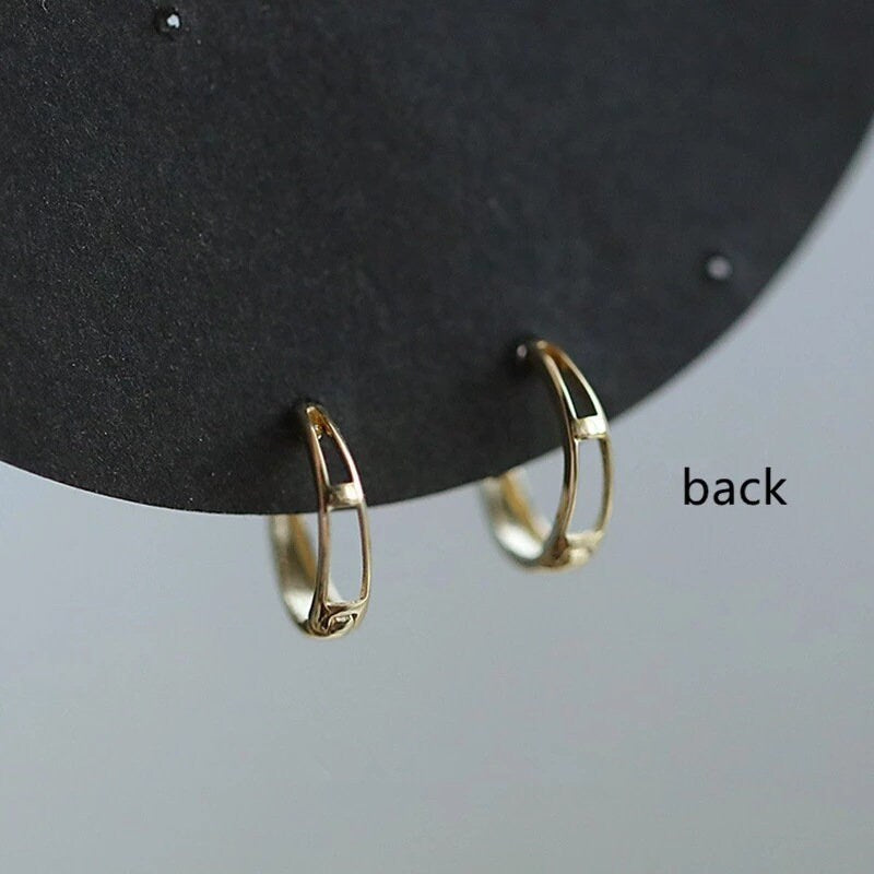 14k Gold Vermeil Small Hoop Earrings, Dainty Gold Hoop Earring, Minimalist Hoop Earring, Sleep In Earring, Gift for her, Gift for Mom, GE93