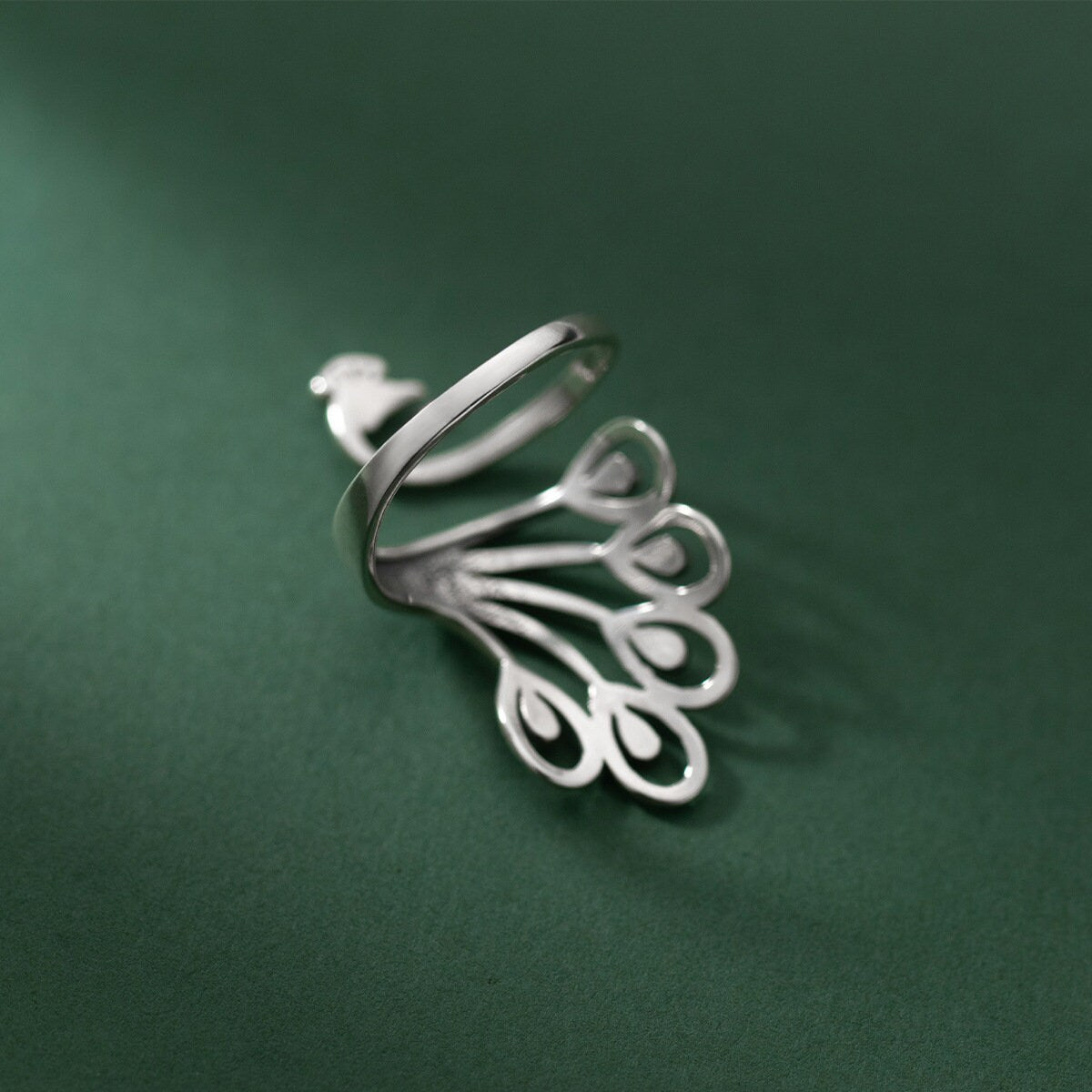 Sterling Silver Peacock Adjustable Ring , Silver Peacock ring, Bird ring, 925 Silver Statement ring, Adjustable Ring, Gift for her, GR13