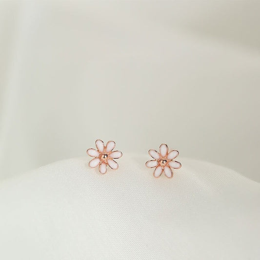 Rose Gold Tiny Flower Stud Earrings, Dainty Plant Earrings, Tiny Daisy Studs, Floral Earrings, Helix Earrings, Gift for her, GE139