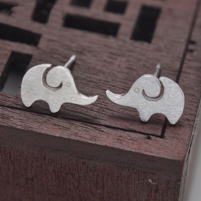 925 Silver Elephant Earrings, Adorable Elephant Studs, Animal-lover Earrings, Minimalist Earrings, Gift for Her, GE168