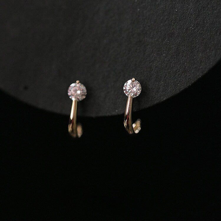 Dainty CZ Arc-shaped Stud Earrings, Radian Earring, Half Circle CZ Earrings, Geometry Earrings, Minimalist Earrings, Gift for her GE172