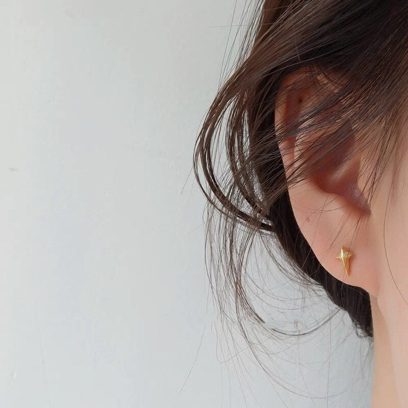 Dainty Gold North Star Stud Earrings, Gold Star Earrings, Star Studs, Minimalist Star Earring, Helix Studs, Perfect for Everyday Wear, GE166