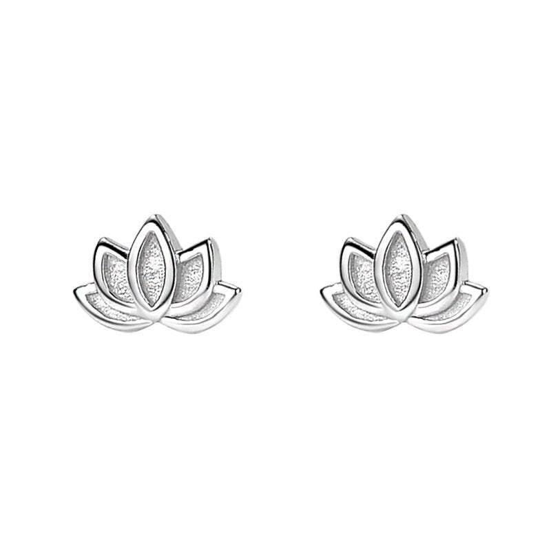 Sterling Silver Lotus Stud Earrings, Silver Lotus Studs, Silver Floral Studs, Helix Earring, Minimalist Earrings, Gift for her, GE179