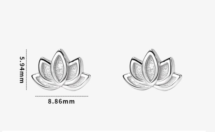 Sterling Silver Lotus Stud Earrings, Silver Lotus Studs, Silver Floral Studs, Helix Earring, Minimalist Earrings, Gift for her, GE179