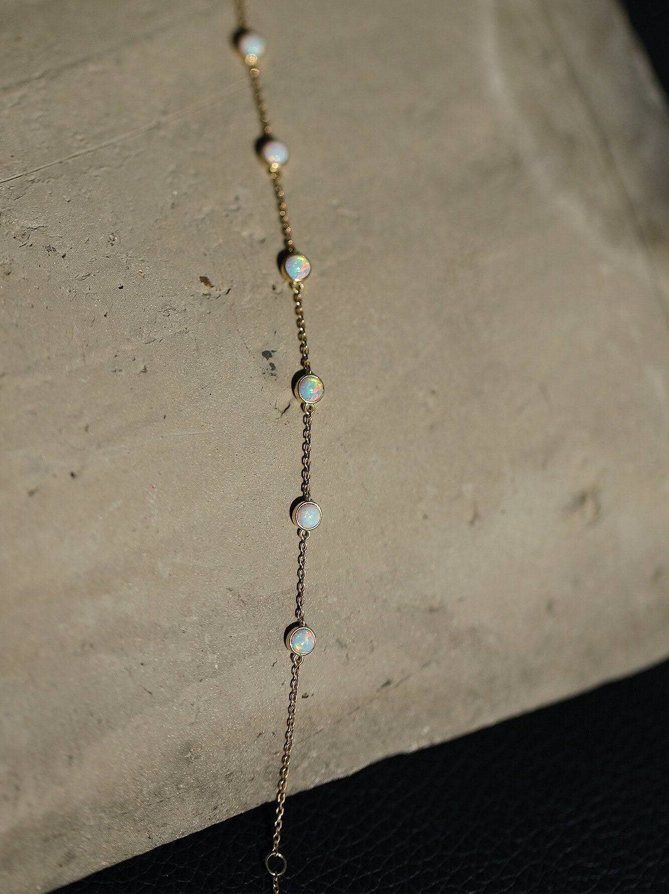 14k Gold Vermeil Tiny Opal Bracelet, Dainty Gold Opal Bracelet, Gemstone Bracelets, Minimalist Opal Bracelet, Perfect Gift for Her, GB07