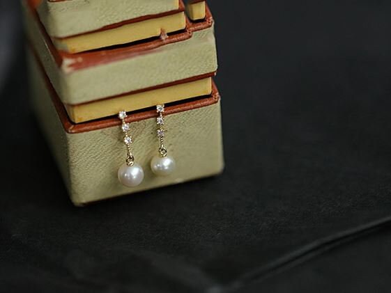 14k Gold Vermeil Pearl Drop & Dangle Earrings, Dainty CZ Pearl Dangle Earrings, Sterling Silver Pearl Dangle Earrings, Gifts for her, GE190