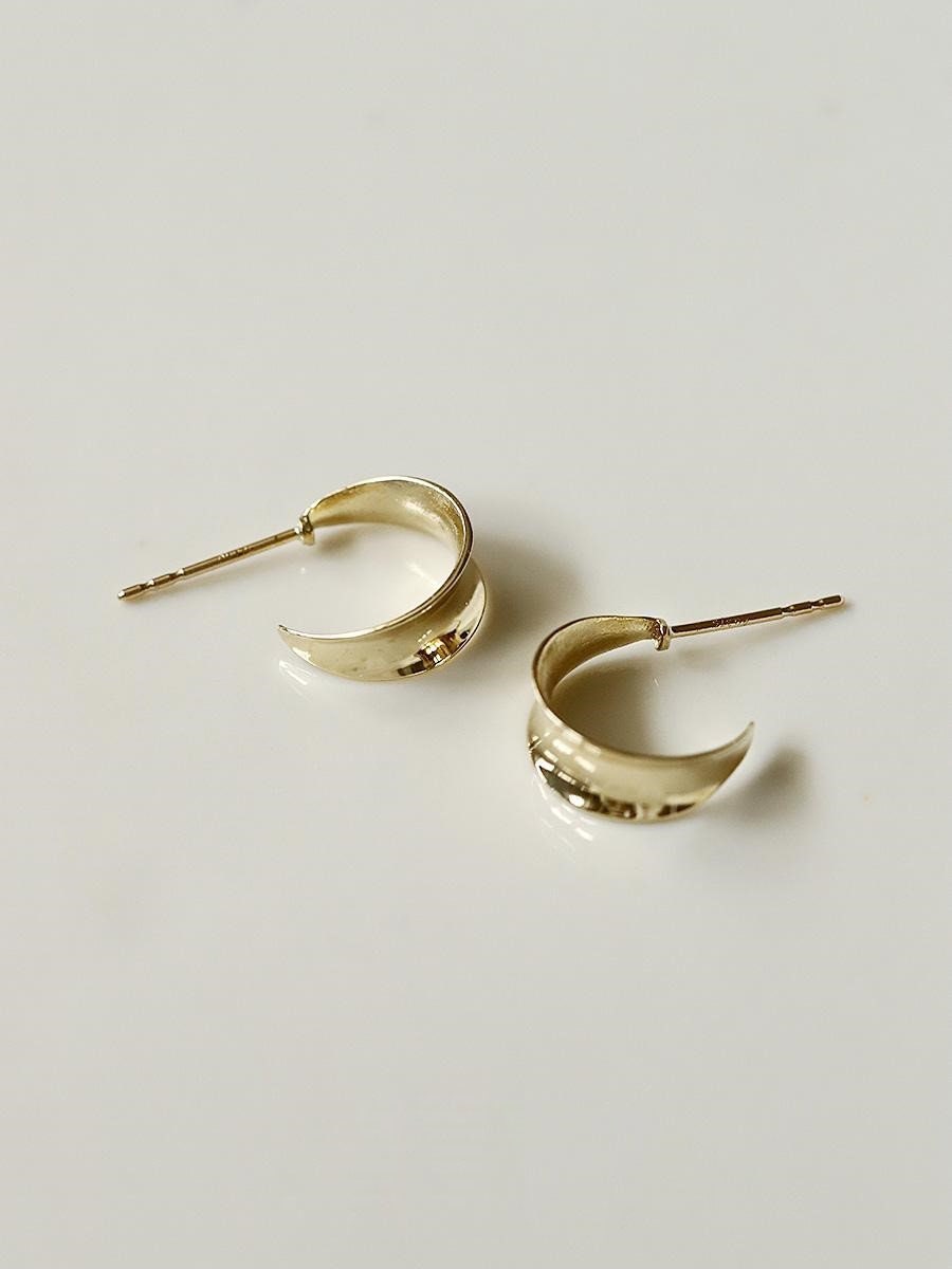 14k Gold Vermeil Half Hoop Earrings, Dainty Imitation Hoop Earrings, Gold Half Circle Earrings, Minimalist Hoop earrings, Gift for her GE202