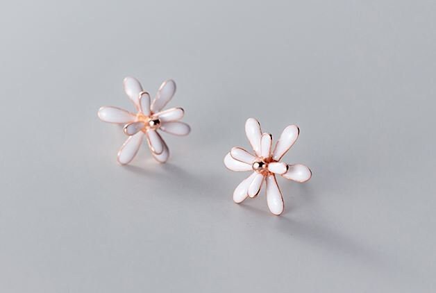 14k Rose Gold Vermeil Flower Earrings, Multi-petal florets Earrings, Dainty Flower Studs, Plant Earrings, Minimalist, Gift for her, GE219