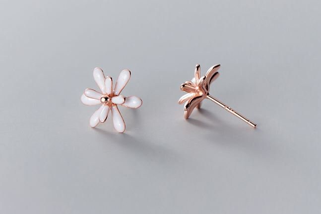 14k Rose Gold Vermeil Flower Earrings, Multi-petal florets Earrings, Dainty Flower Studs, Plant Earrings, Minimalist, Gift for her, GE219