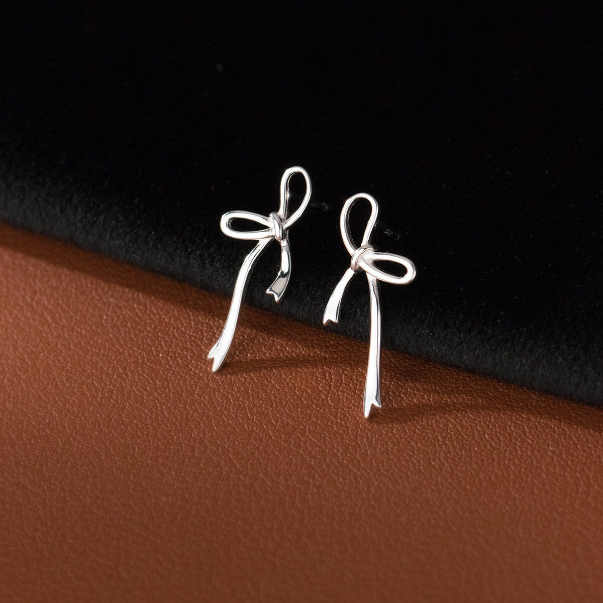 S925 Sterling Silver Bow Earrings, Dainty Silver Bow Earrings, Ribbon Bow Studs, Minimalist Earring, Birthday Gift, Gift for her, GE234