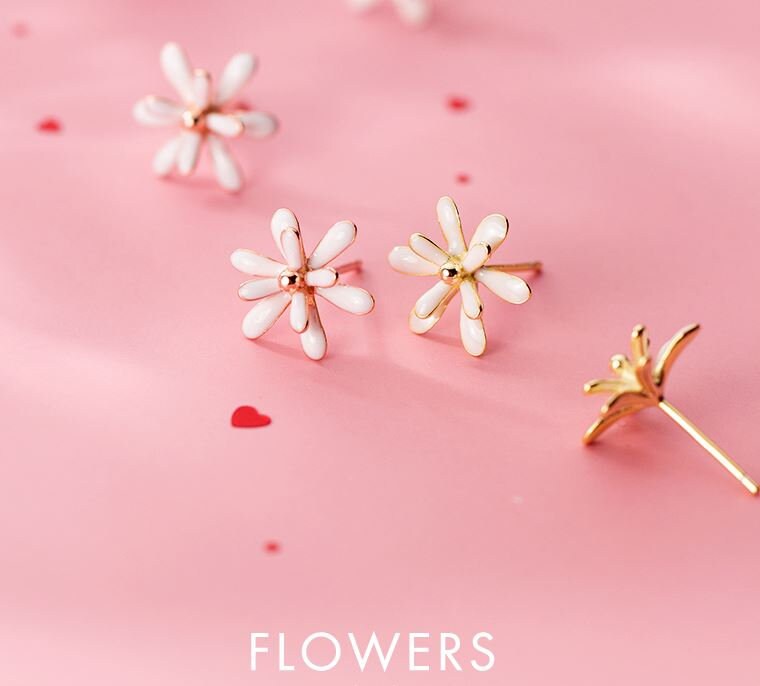 14k Rose Gold Vermeil Flower Earrings, Multi-petal florets Earrings, Dainty Flower Studs, Plant Earrings, Minimalist, Gift for her, GE219