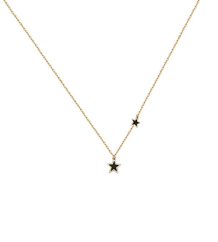 Gold Black Star Necklace, Dainty Black Star Necklace, Gold Star Pendant, Minimalist Star Charm, Mom Daughter Necklace, Gift for her, GN80