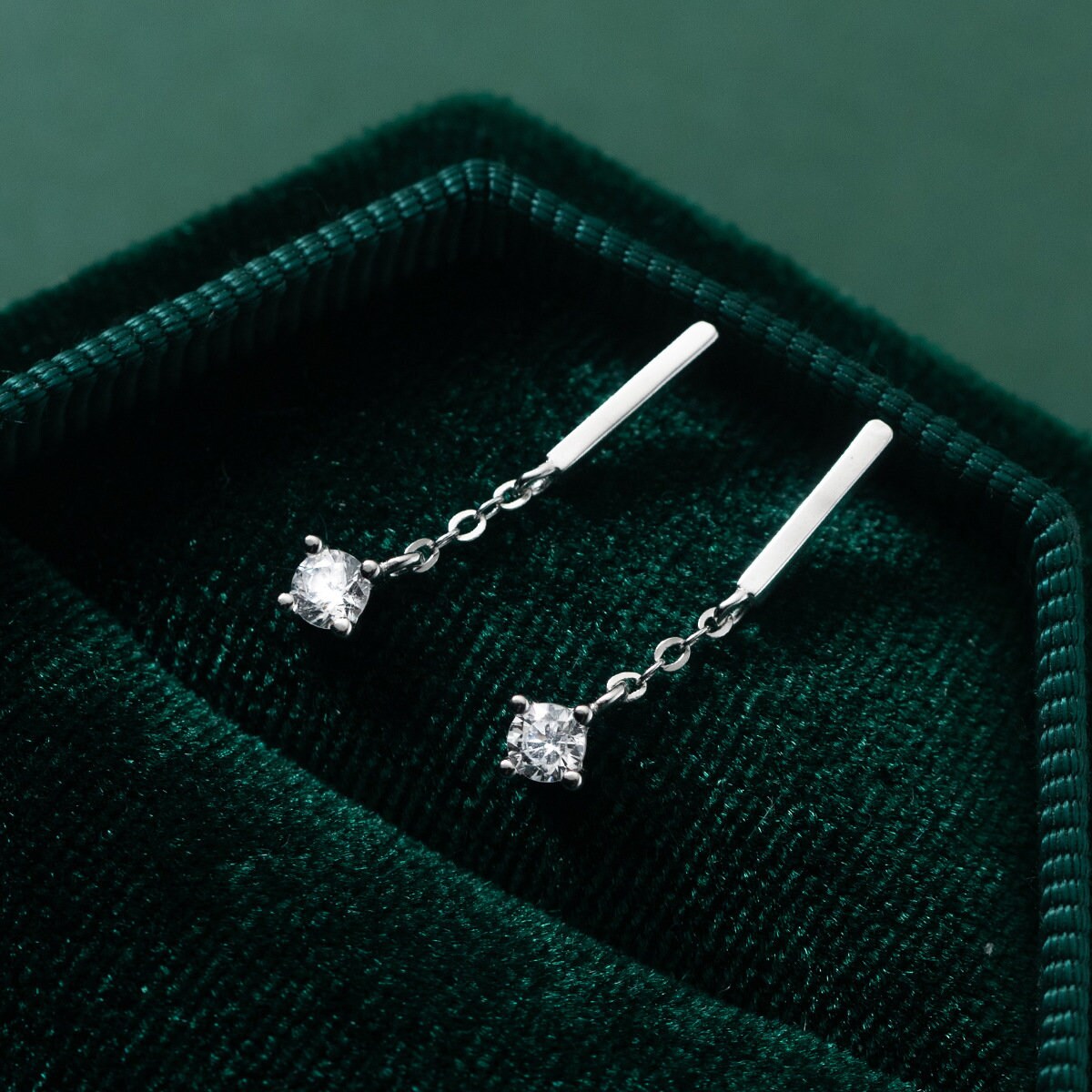 CZ Drop & Dangle Earring, CZ Dangle Earrings, Dainty CZ Line Drop Earring, cz Bar Earring, Perfect Gift for her, Best Friend Gift, GE259