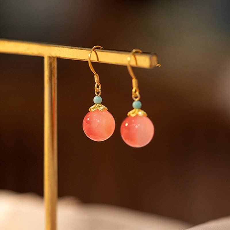 Gold Crimson Agate Drop & Dangle Earrings, Dainty Gemstone Hook Earrings, Minimalist Agate Hook Earring, Gift for Mom, Gift for her, GE273