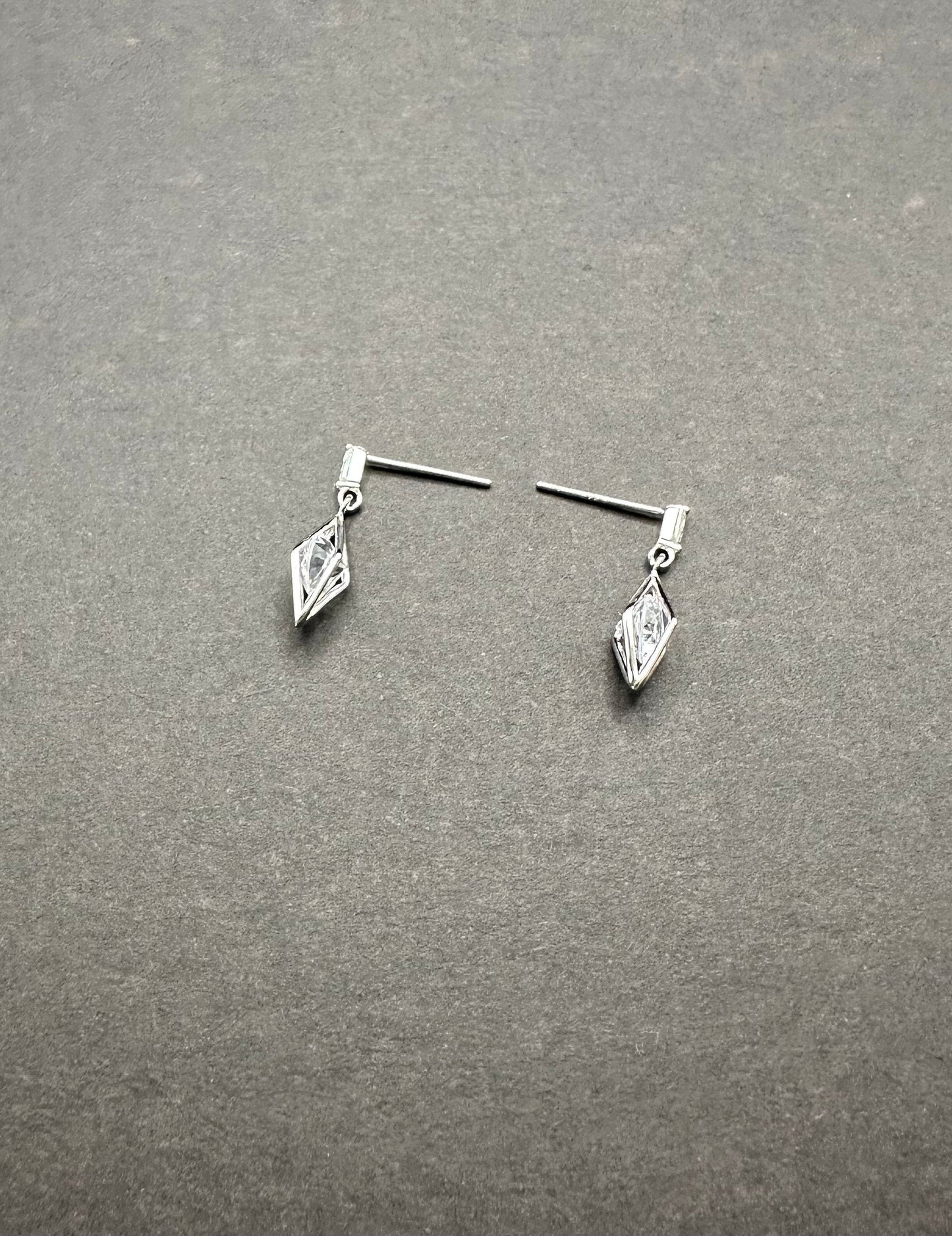 Delicate Prismatic CZ Dangle & Drop Earrings, Gold Geometry Drop Earrings, Dainty CZ Drop Earrings, Perfect Gift for her, GE40