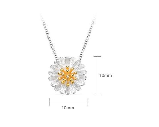 Sterling Silver Daisy Necklace, Dainty Silver Daisy Pendant, Daisy Necklace Set, 925 Silver Flower Necklace, Perfect Gift for her, GN91