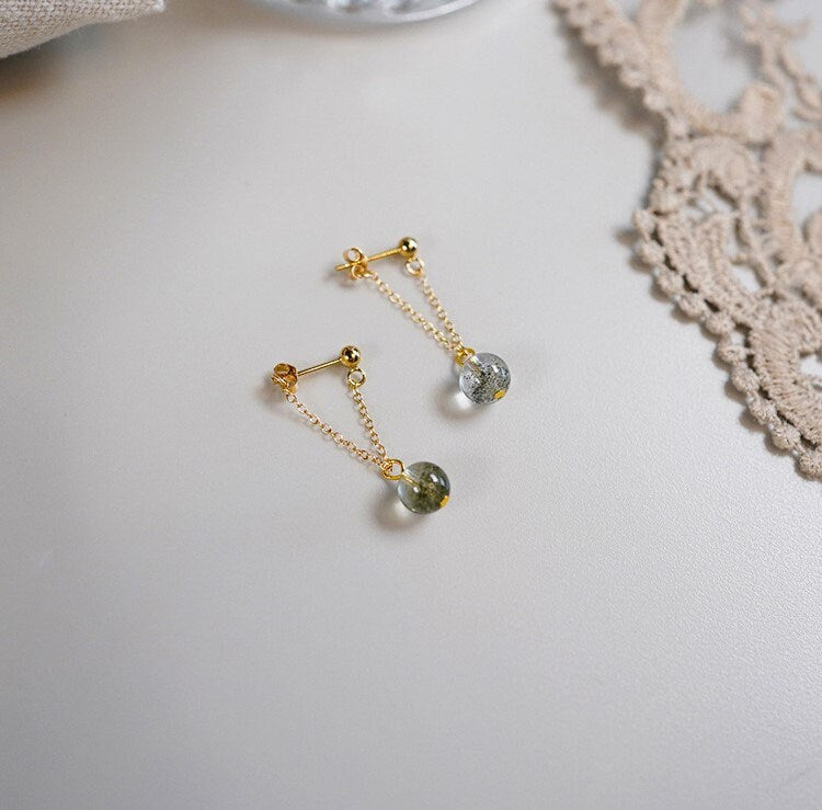 Natural Gemstone Drop & Dangle Earrings, Gold Gemstone Threader Earrings, Stone Tassel Earring, Gold Chain Drop Earring, Gift for her GE297